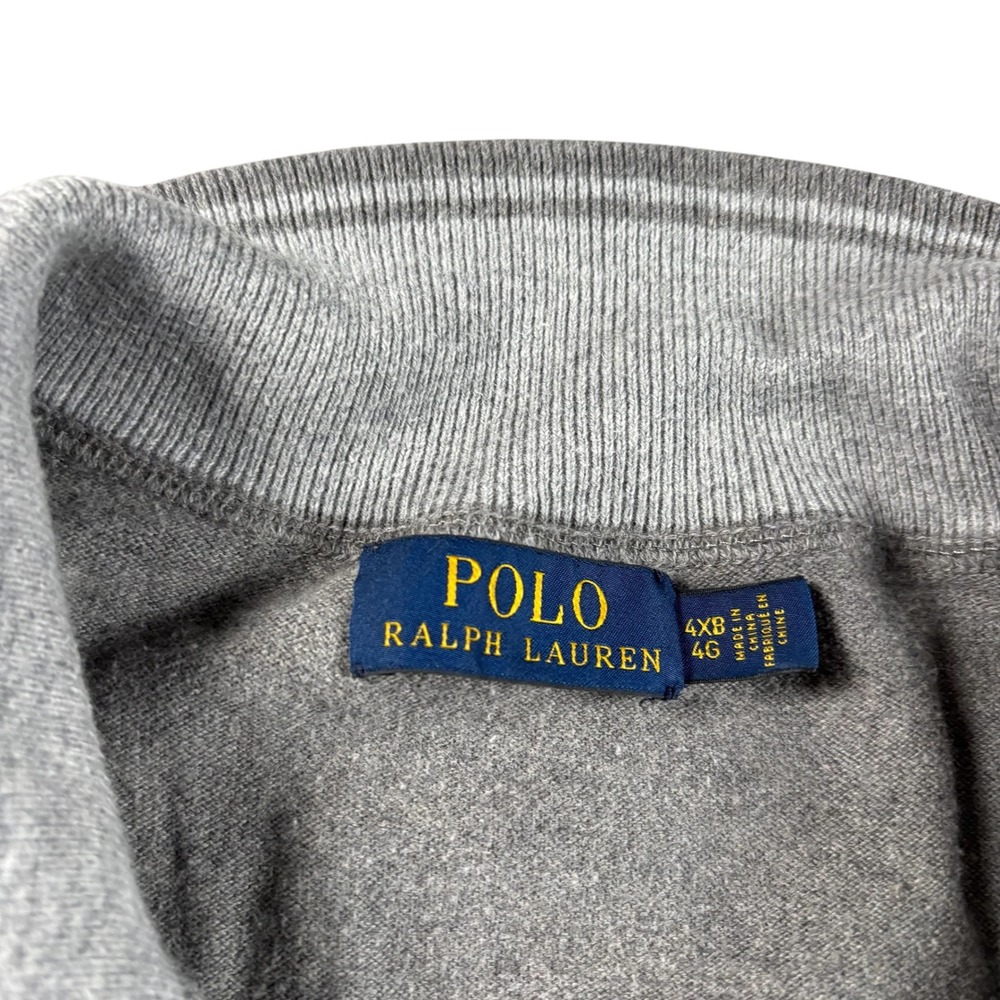 Polo Ralph Lauren 1/4‎ Zip Mens HTF Sz 4XB Heather Gray Sweater Preppy Old Money - Picture 4 of 8